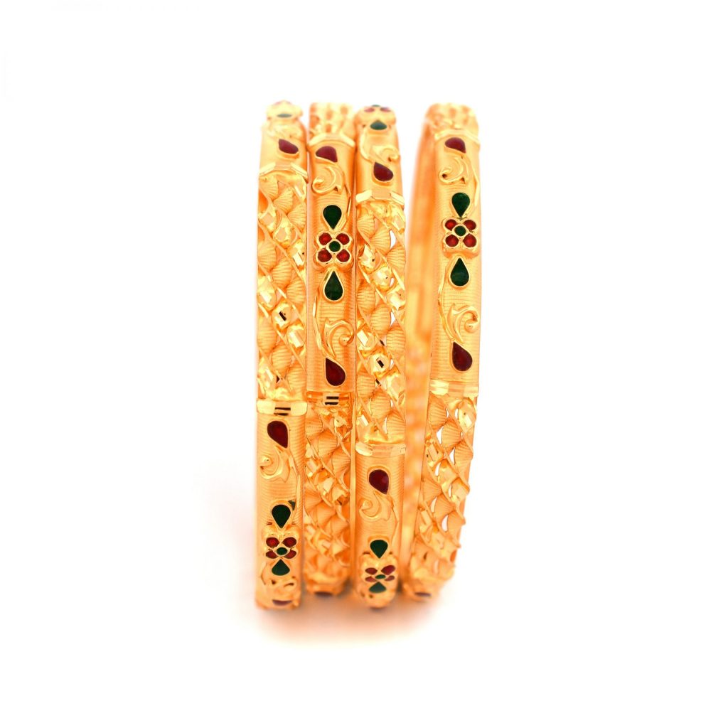 Bangles 40.91 gms — BIS 916 hallmarked gold, Sowdambiga Jewellers