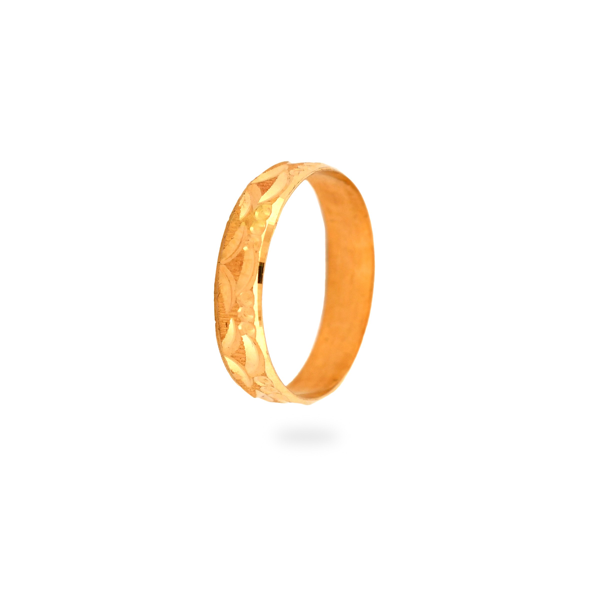 Green Stone Encrusted 22 KT Gold Adjustable Nagapadam Ring